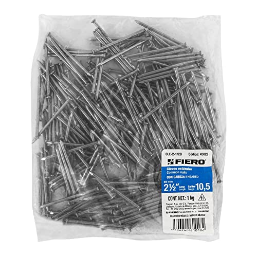 Clavo estandar para Madera 2 1/2 con cabeza bolsa 1kg 45022