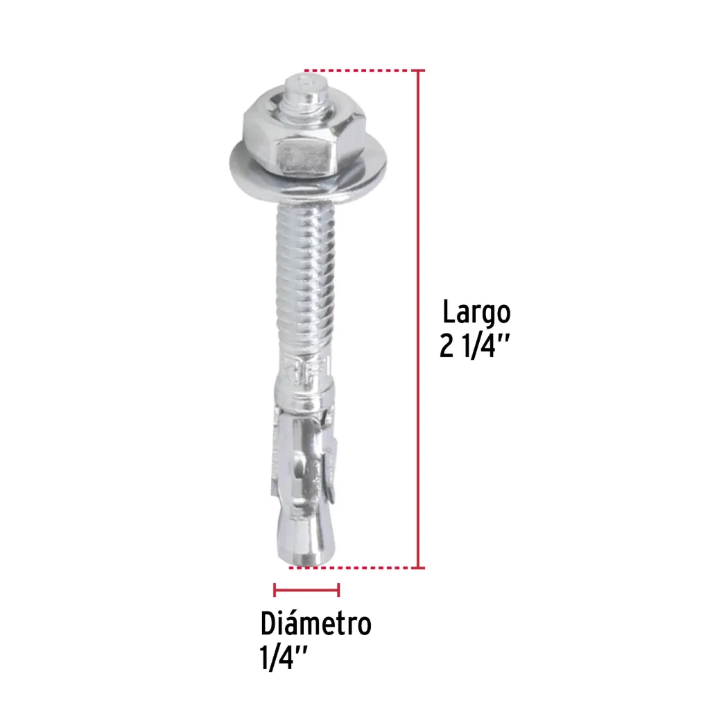 [46658] TAQUETE ARPON 1/4" x 2¼" FIERO (TRUPER) 46658