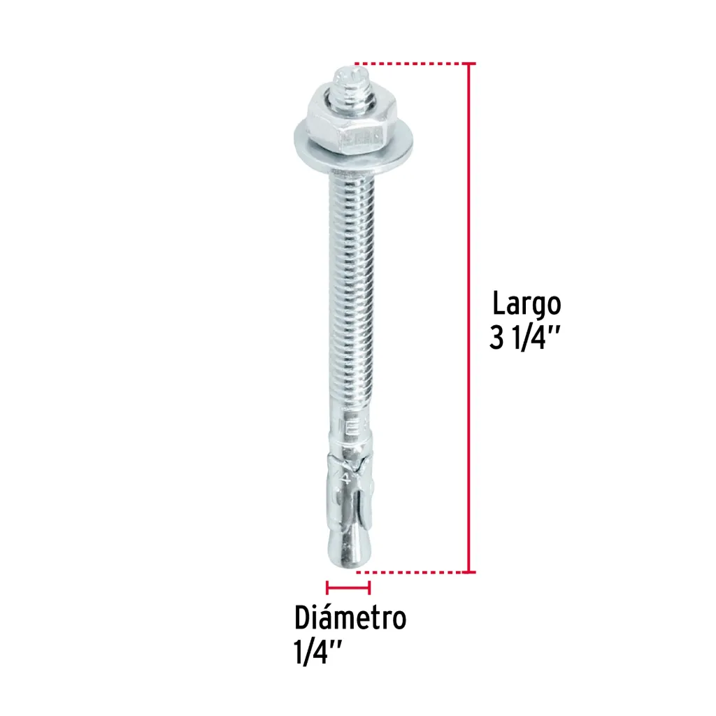 [46660] TAQUETE ARPON 1/4" x 3¼" FIERO (TRUPER) 46660