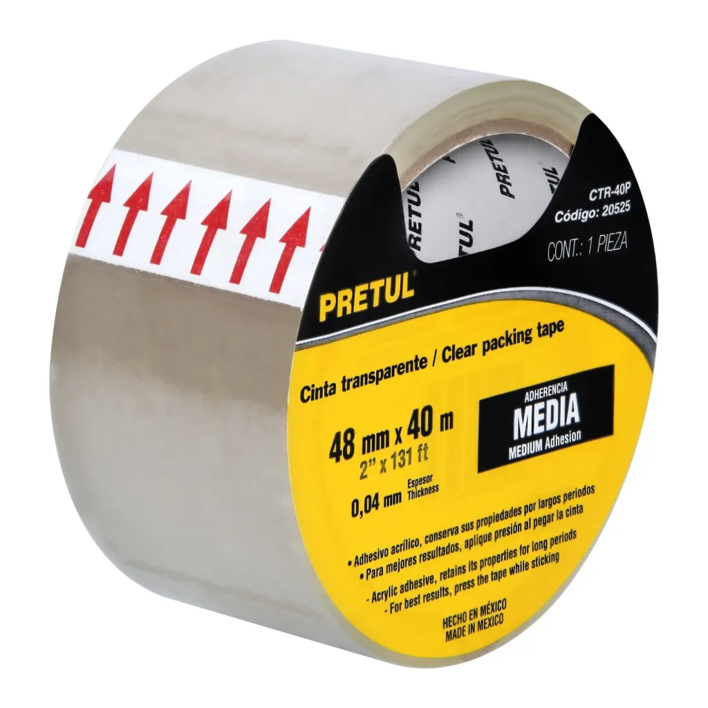 [20525] CINTA TRANSPARENTE CHICA 40mm x 40m PRETUL (TRUPER) 20525